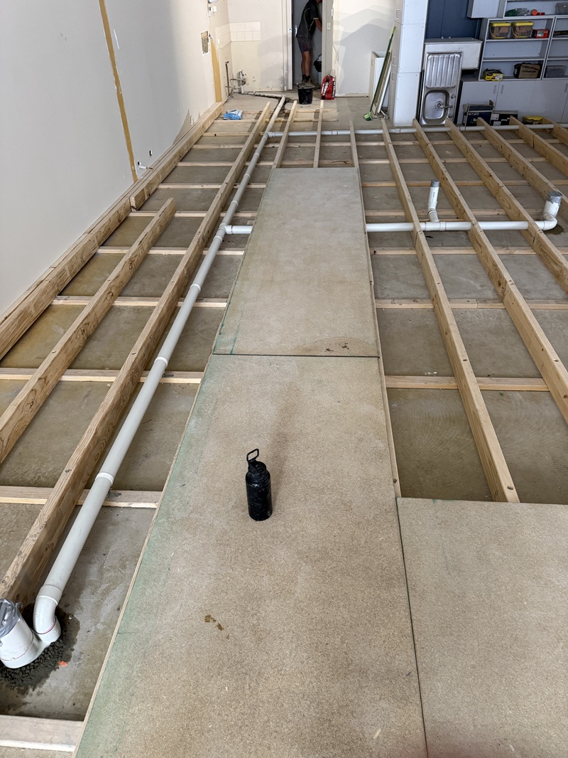 Drainage installation underway at a veterinary clinic in Wonthaggi