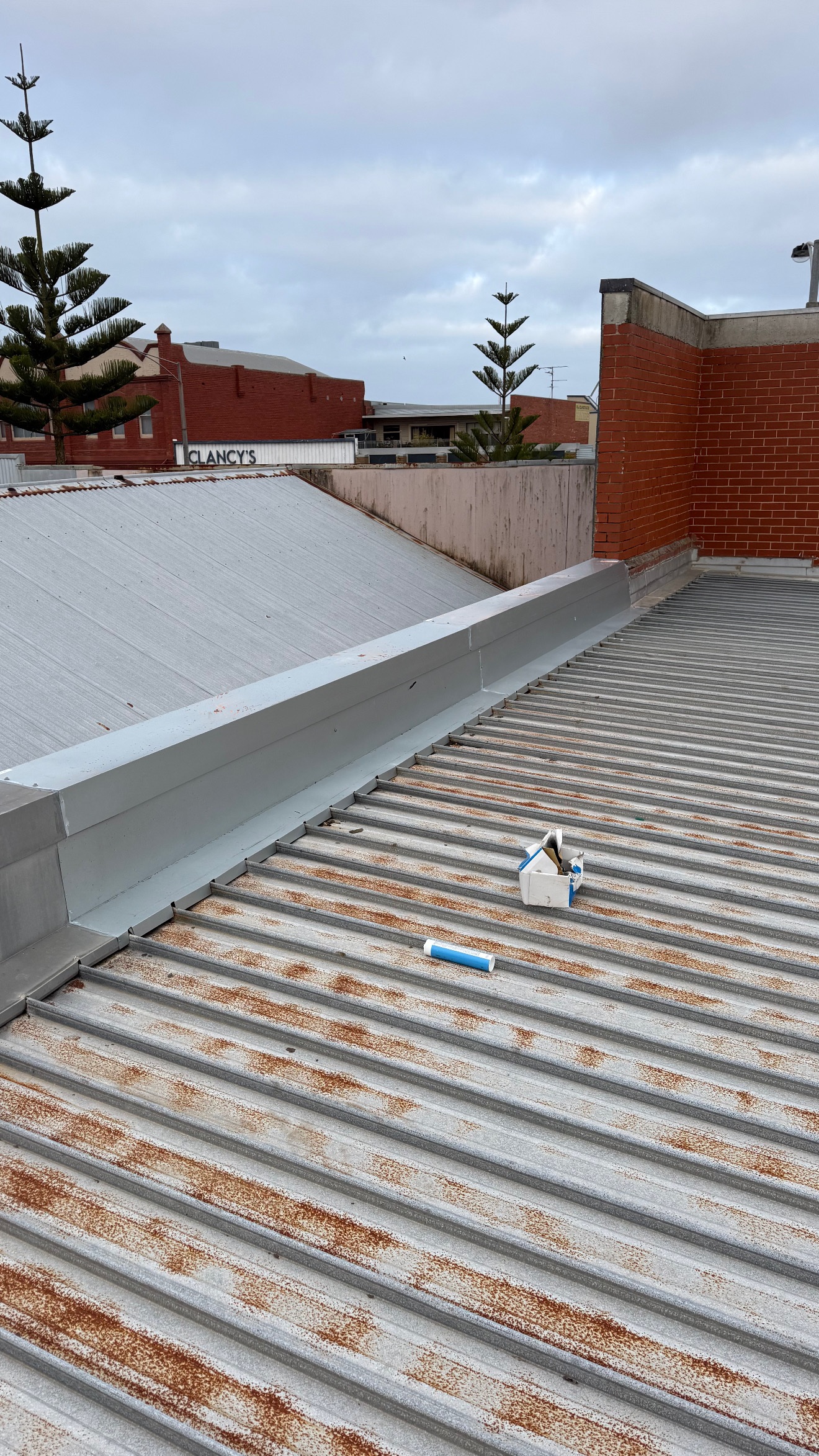 New roof flashings installed on the Westpac Bank building in Wonthaggi